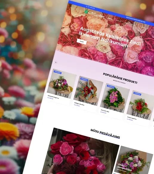 GiftGarden.eu: ziedu piegādes e-veikals Rīgā ar piegādes datuma izvēli