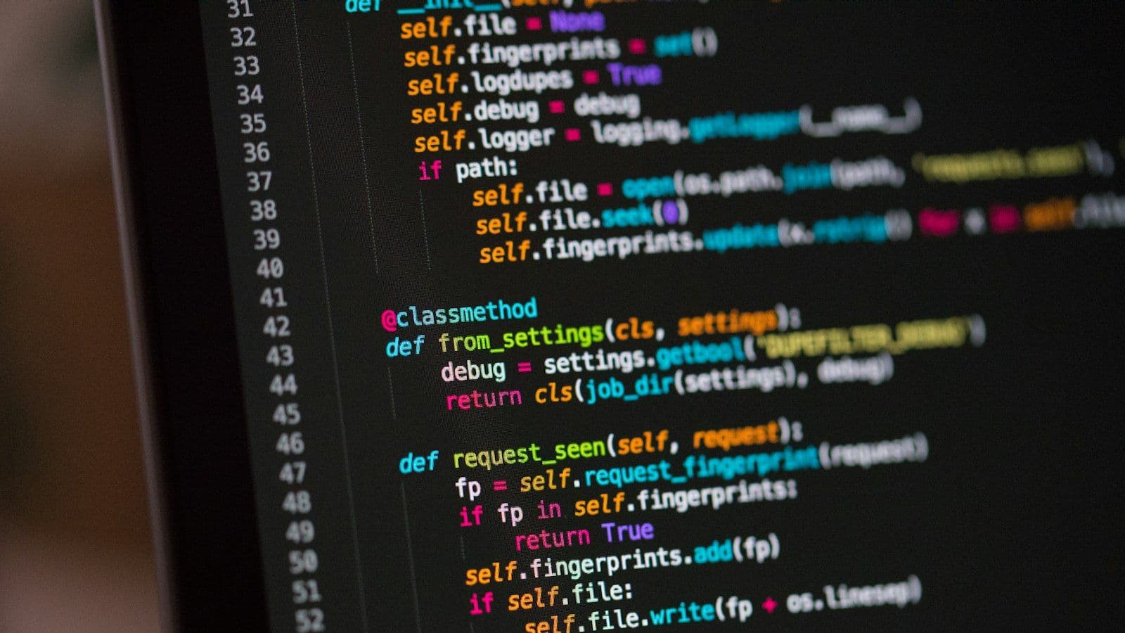 Python code on a laptop screen
